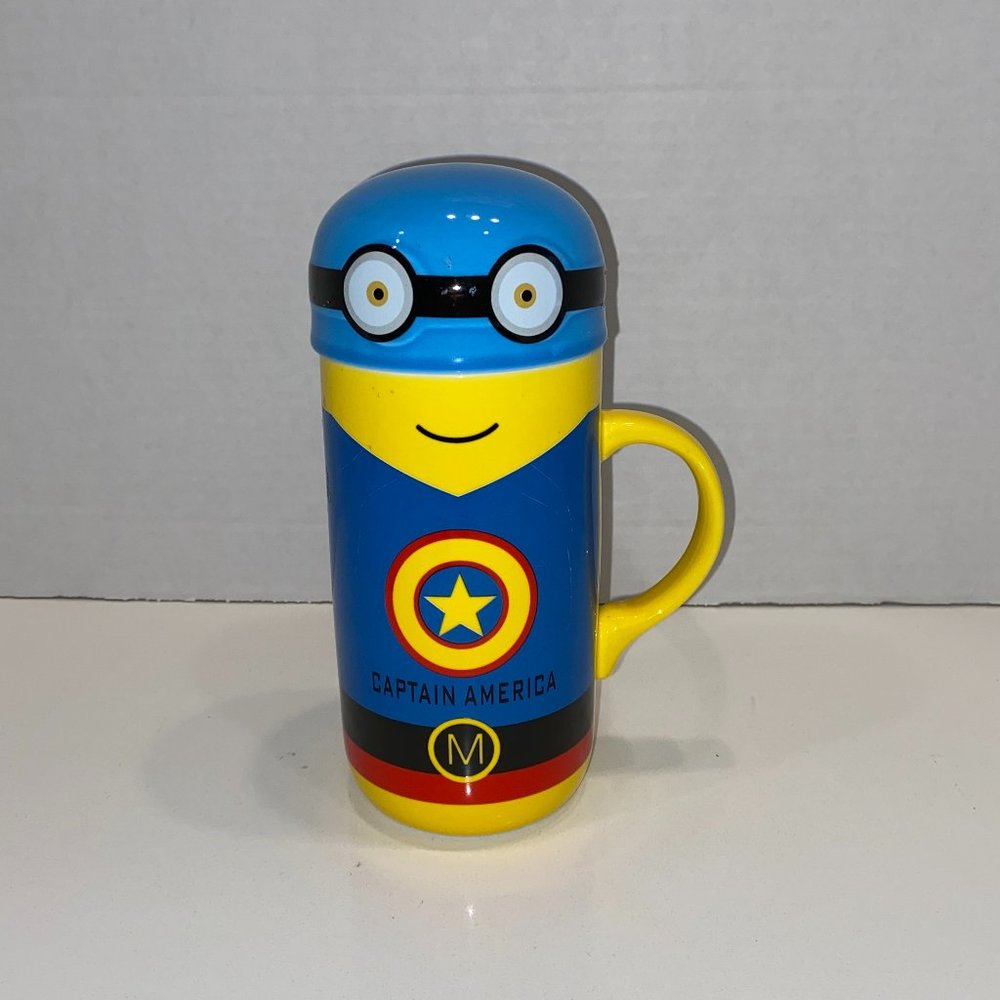 Rare Minions Avengers Captain America Ceramic Mug with Cover